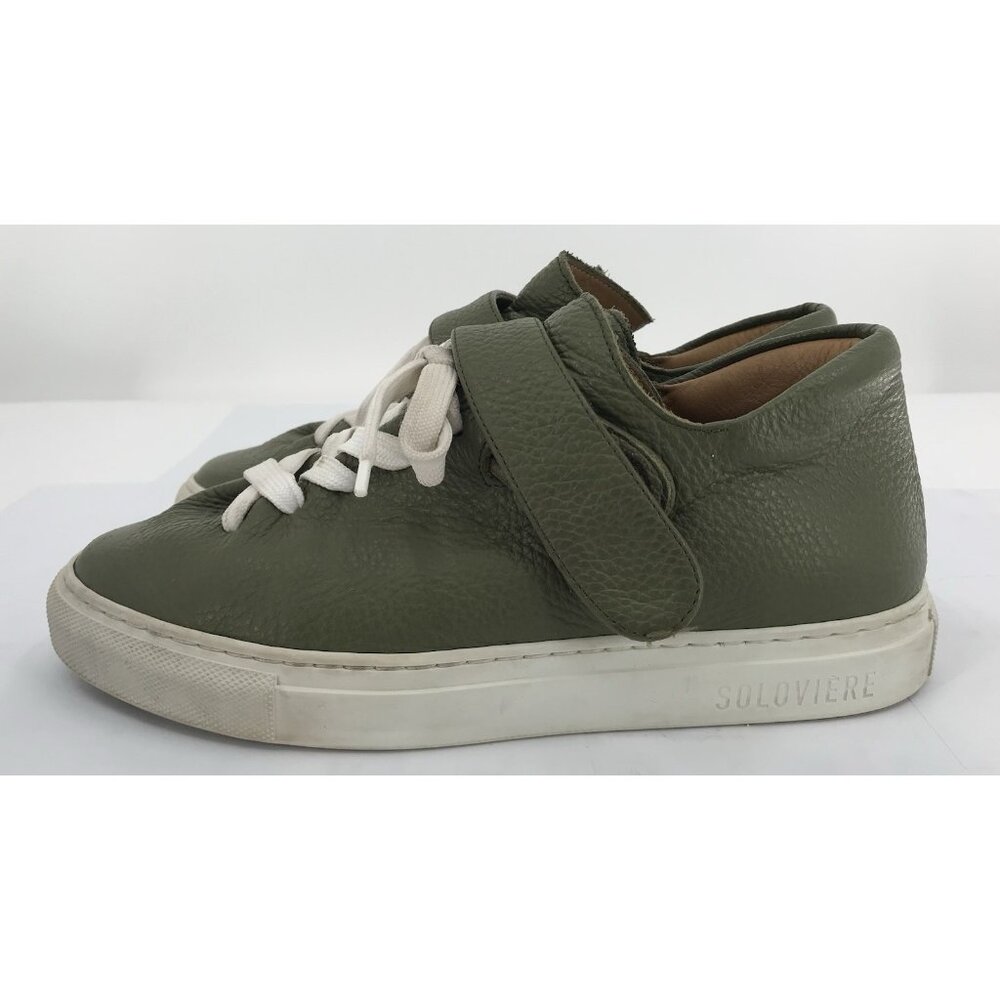 Soloviere‎ Sneakers Womens Size 38 Green Leather Shoes